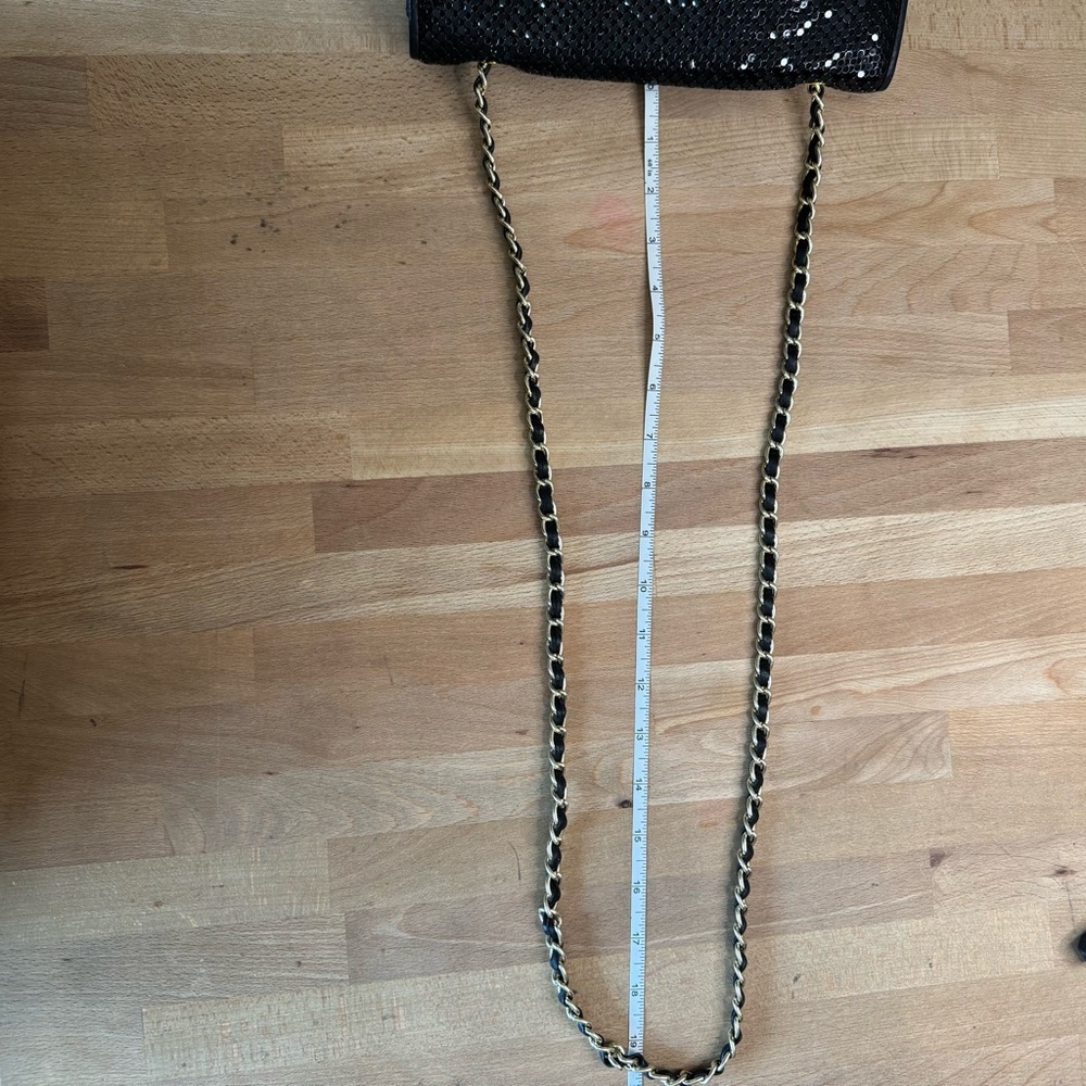 Whiting & Davis Black Mesh Women’s Crossbody Shoulder Bag With Chain Strap - Picture 12 of 16